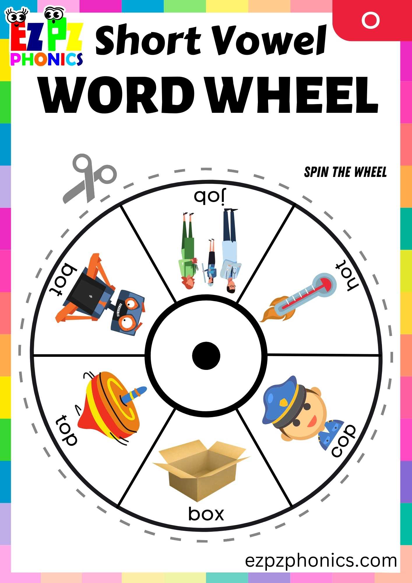 Set 1 Short O Word Wheel Phonics